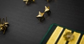 Awarding stars of the highest award, shoulder straps, close-up