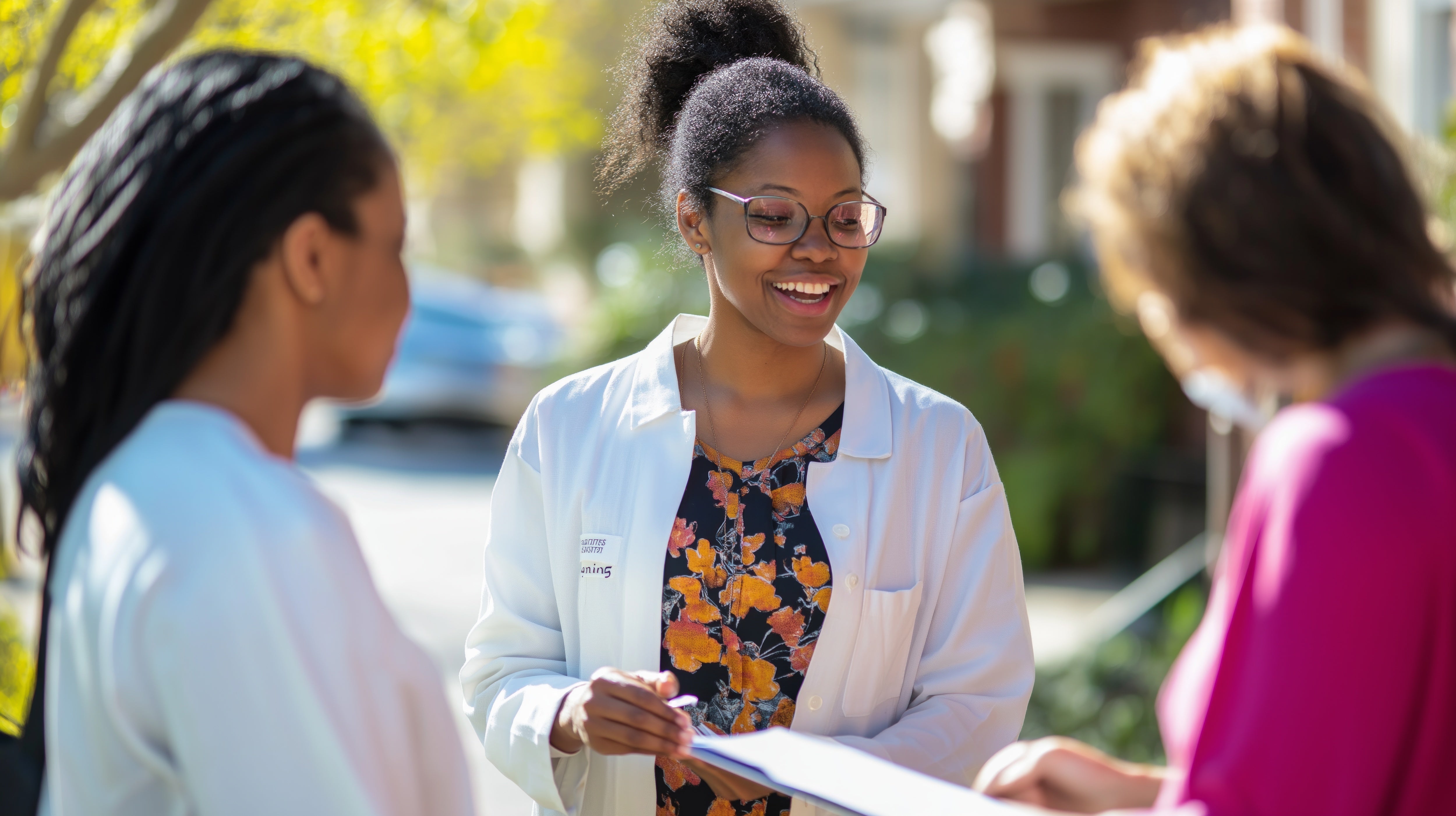 Community health professionals working with a local population