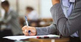Student completing a test