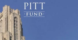 Pitt fund logo against cathedral of learning