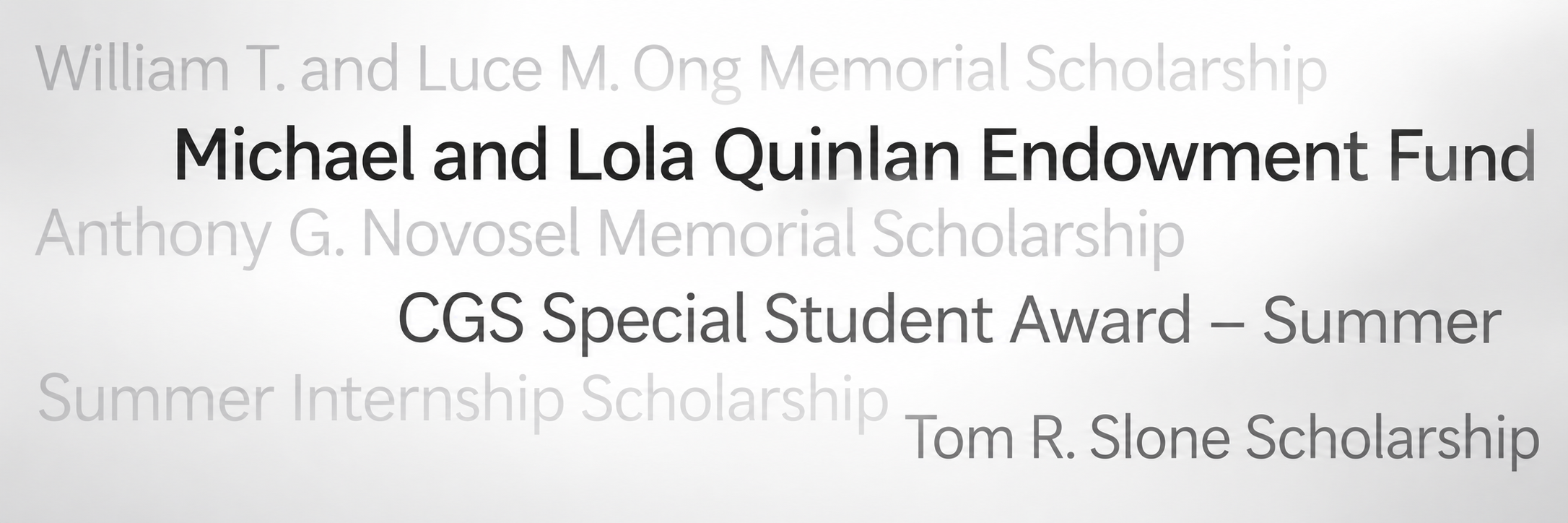 Word cloud of College of General Studies scholarship names